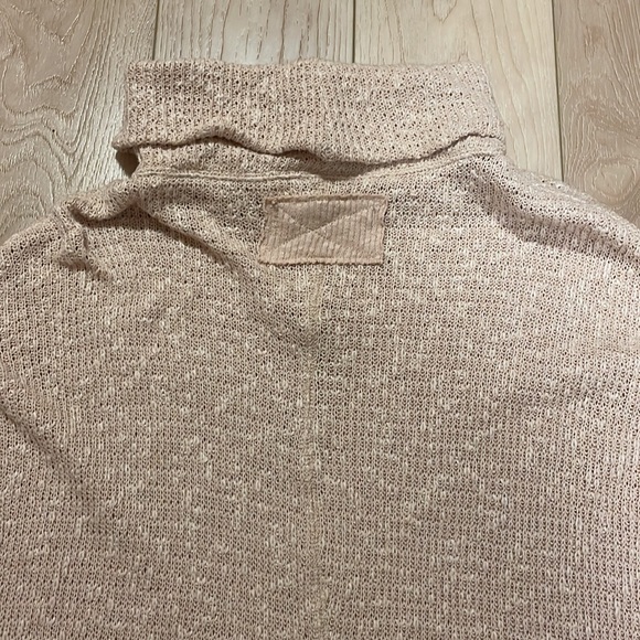 Free People We The Free Textured Knit Tommy Turtle Neck, Toasted Almond, sz M - Picture 5 of 13